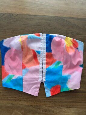Princess Polly Abstract Watercolor Corset Top – Size 6 – EUC – Strapless Bustier